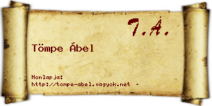 Tömpe Ábel névjegykártya